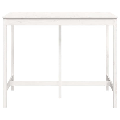 Table de bar Blanc 140x80x110 cm Bois massif de pin