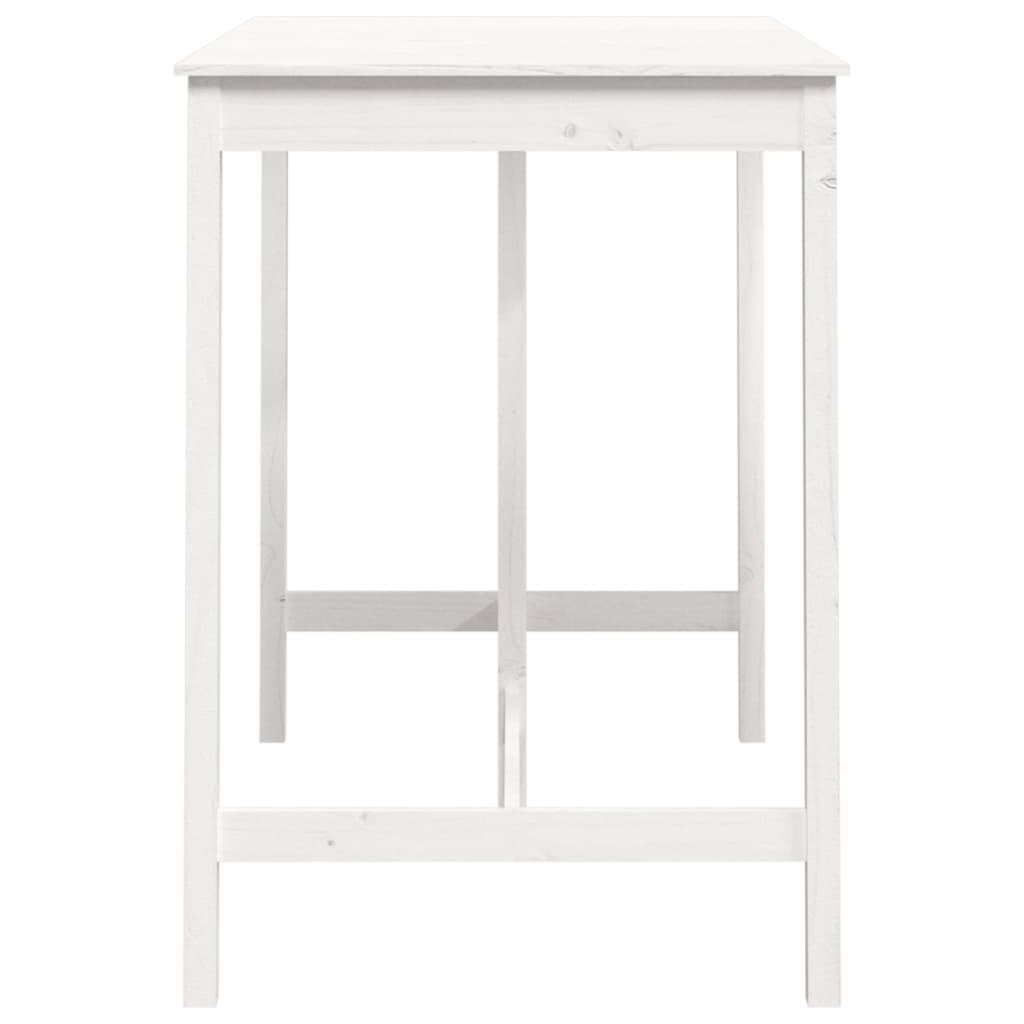 Table de bar Blanc 140x80x110 cm Bois massif de pin