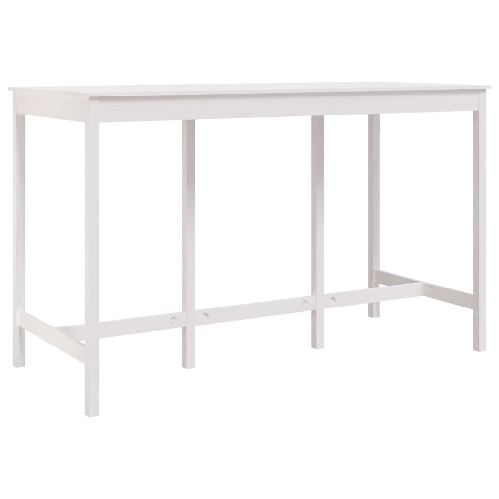 Table de bar Blanc 180x80x110 cm Bois massif de pin