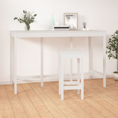 Table de bar Blanc 180x80x110 cm Bois massif de pin