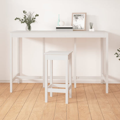 Table de bar Blanc 180x80x110 cm Bois massif de pin