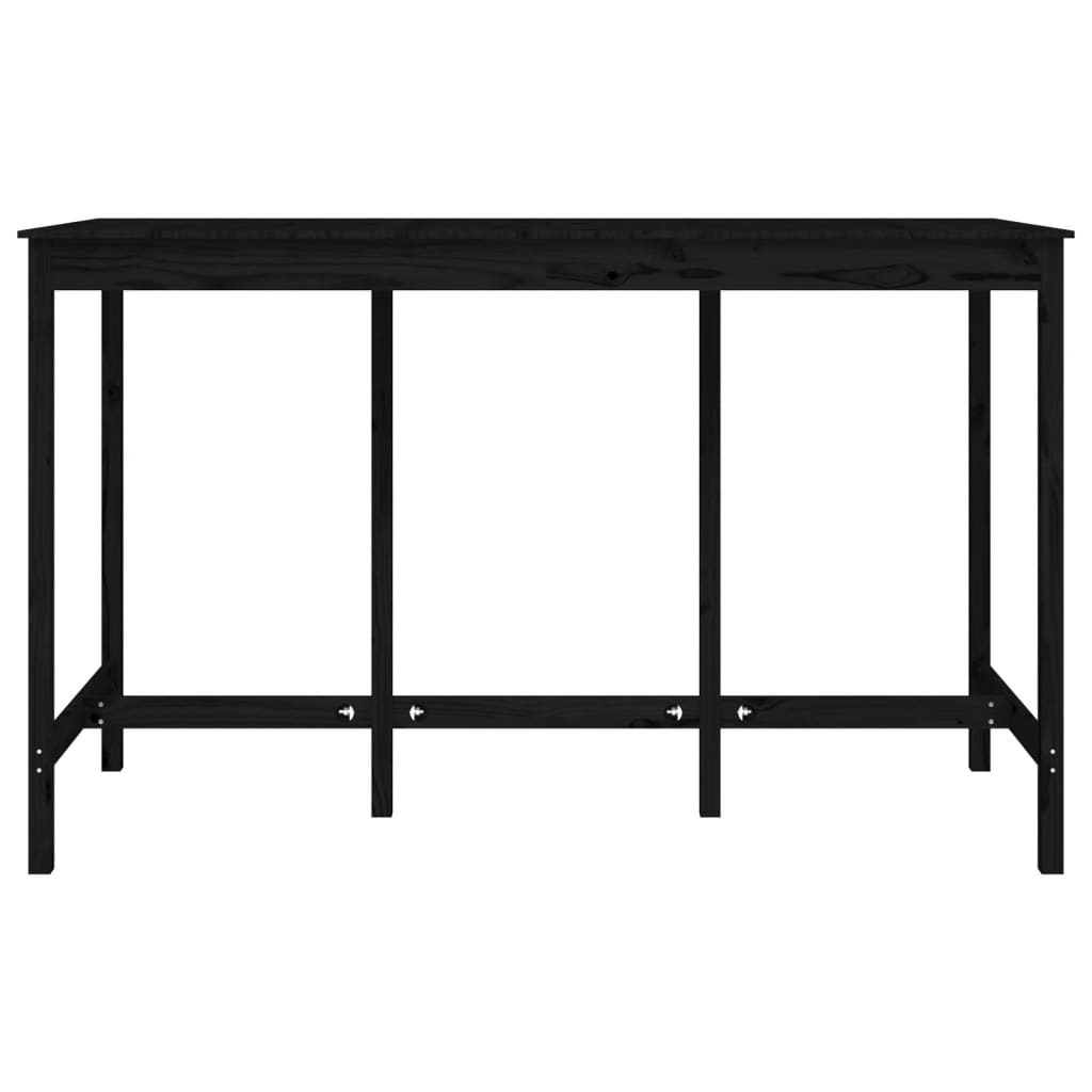 Table de bar Noir 180x80x110 cm Bois massif de pin