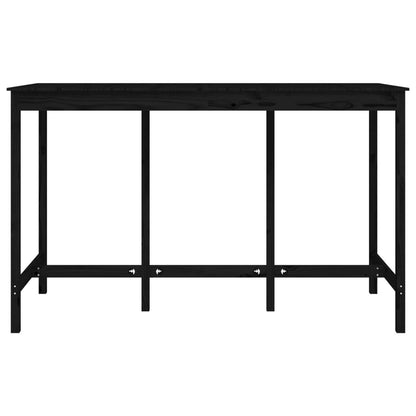 Table de bar Noir 180x80x110 cm Bois massif de pin