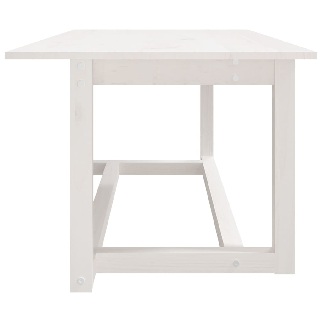 Table basse Blanc 110x55x45 cm Bois massif de pin