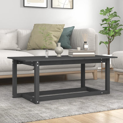 Table basse Gris 110x55x45 cm Bois massif de pin