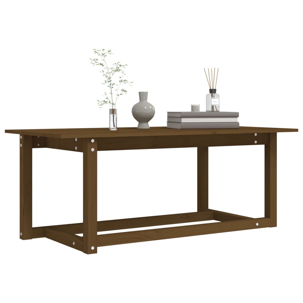 Table basse Marron miel 110x55x45 cm Bois massif de pin