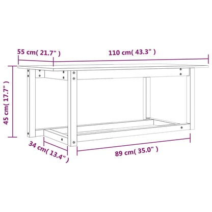 Table basse Marron miel 110x55x45 cm Bois massif de pin