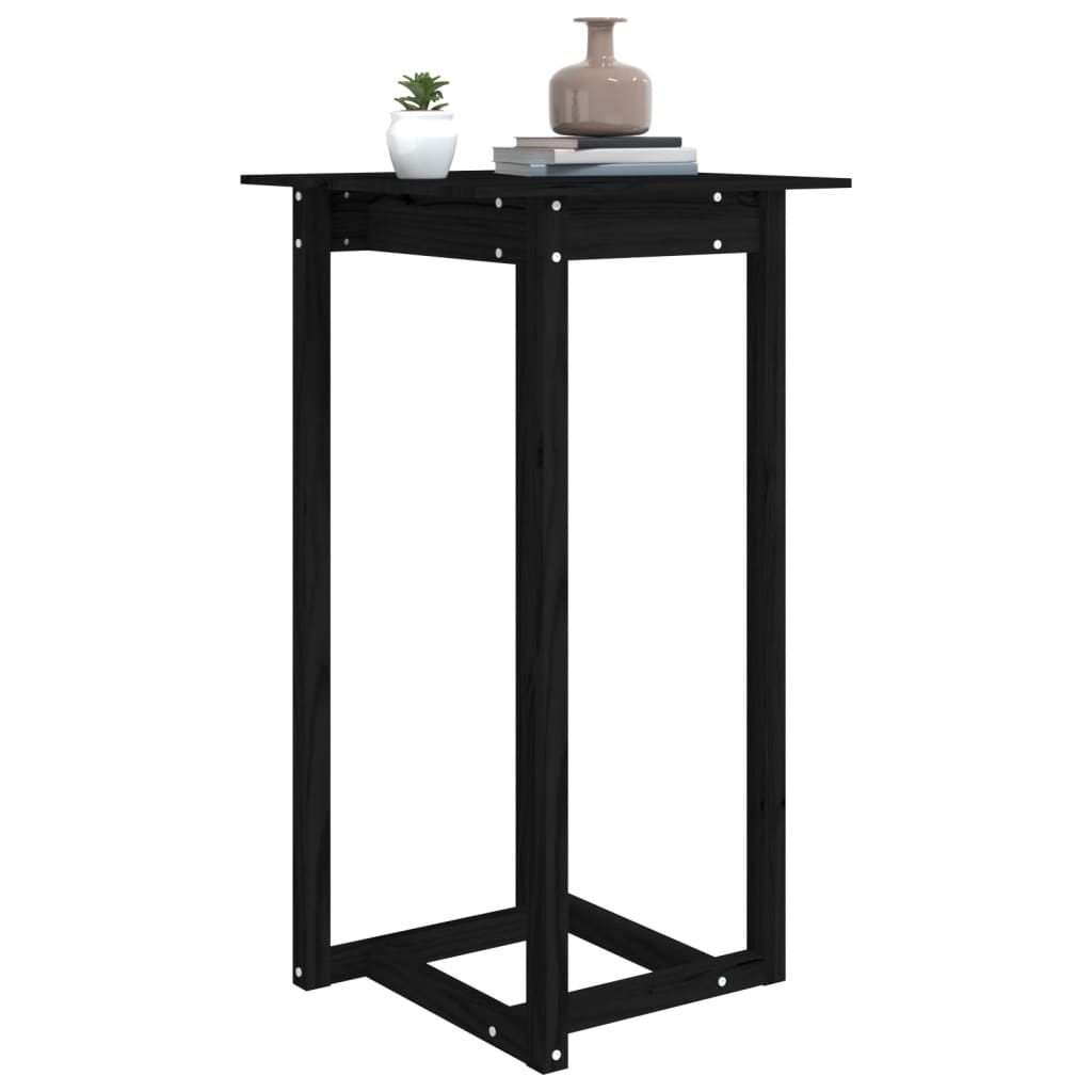 Table de bar Noir 60x60x110 cm Bois massif de pin