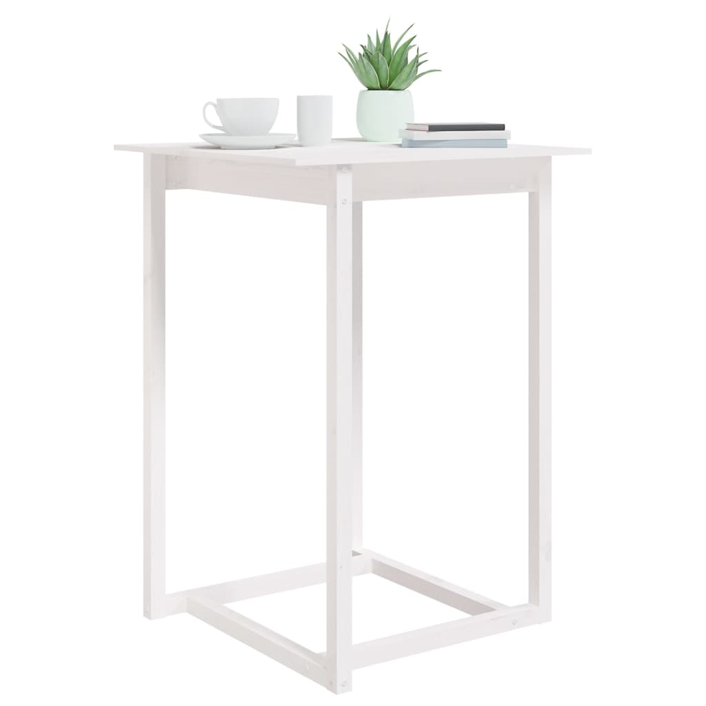 Table de bar Blanc 80x80x110 cm Bois massif de pin