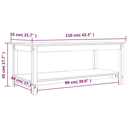 Table basse 110x55x45 cm Bois massif de pin