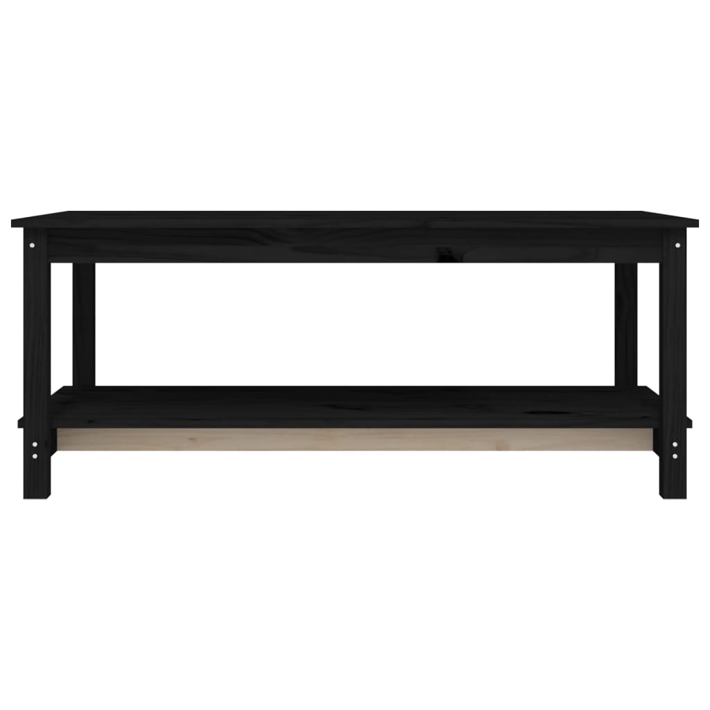 Table basse Noir 110x55x45 cm Bois massif de pin