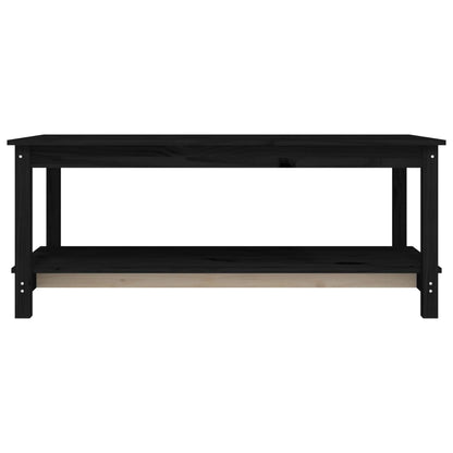 Table basse Noir 110x55x45 cm Bois massif de pin