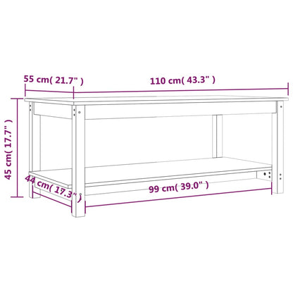 Table basse Noir 110x55x45 cm Bois massif de pin