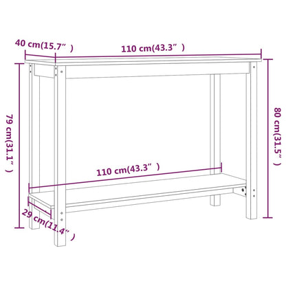 Table console 110x40x80 cm Bois massif de pin