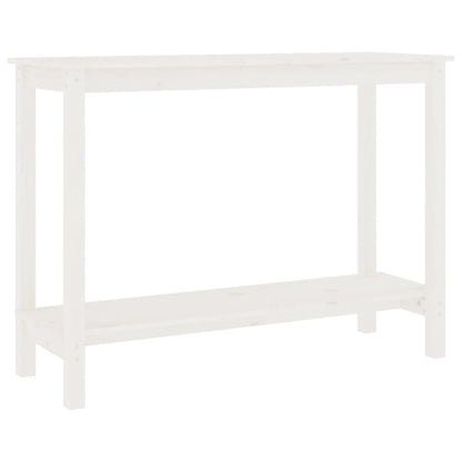 Table console Blanc 110x40x80 cm Bois massif de pin