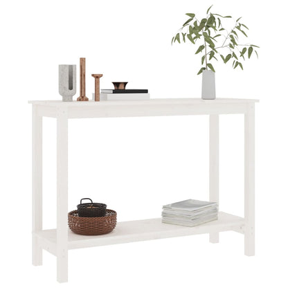 Table console Blanc 110x40x80 cm Bois massif de pin