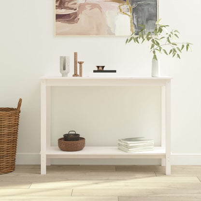 Table console Blanc 110x40x80 cm Bois massif de pin