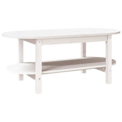 Table basse Blanc 110x55x45 cm Bois massif de pin