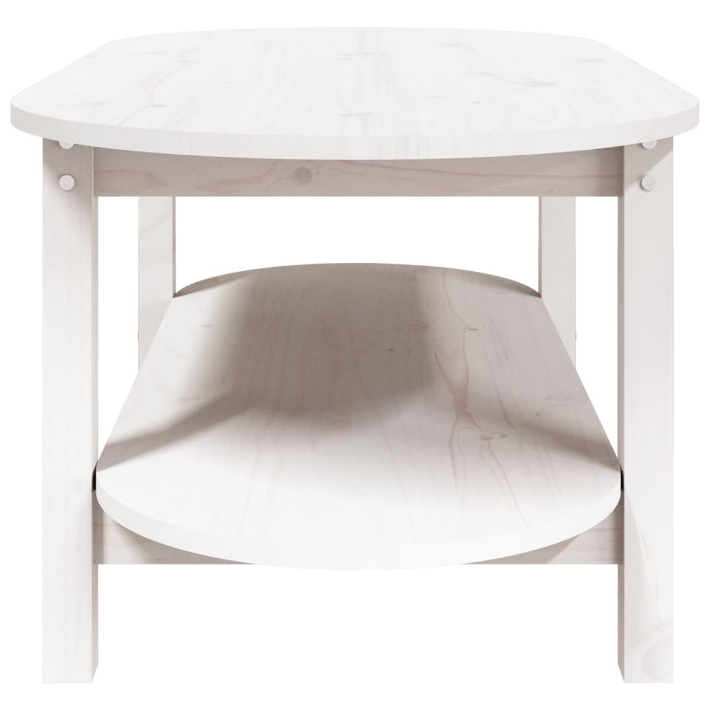 Table basse Blanc 110x55x45 cm Bois massif de pin