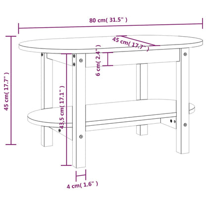 Table basse Gris 80x45x45 cm Bois massif de pin