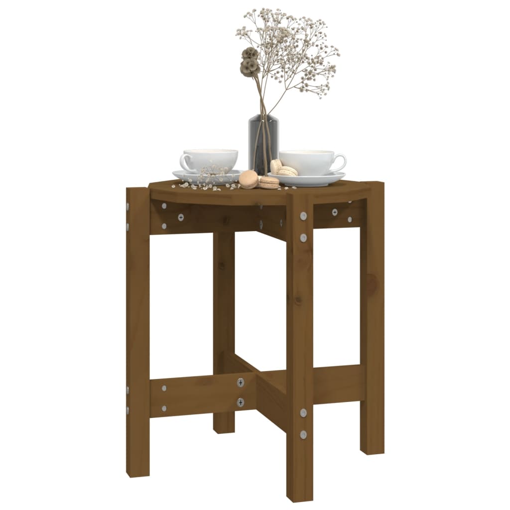 Table basse Marron miel Ø 42,5x45 cm Bois massif de pin