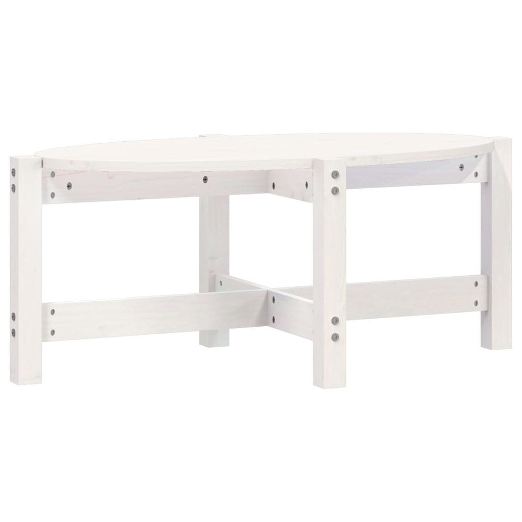 Table basse Blanc 87x48x35 cm Bois massif de pin