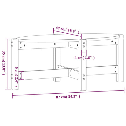 Table basse Blanc 87x48x35 cm Bois massif de pin