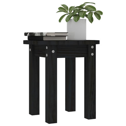 Table basse Noir Ø 35x35 cm Bois massif de pin