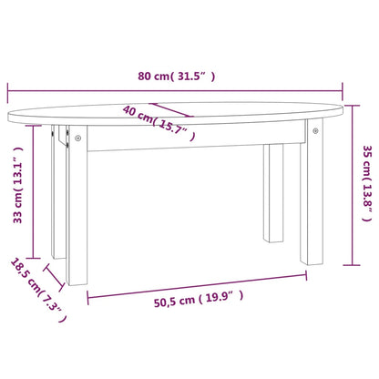 Table basse Gris 80x40x35 cm Bois massif de pin