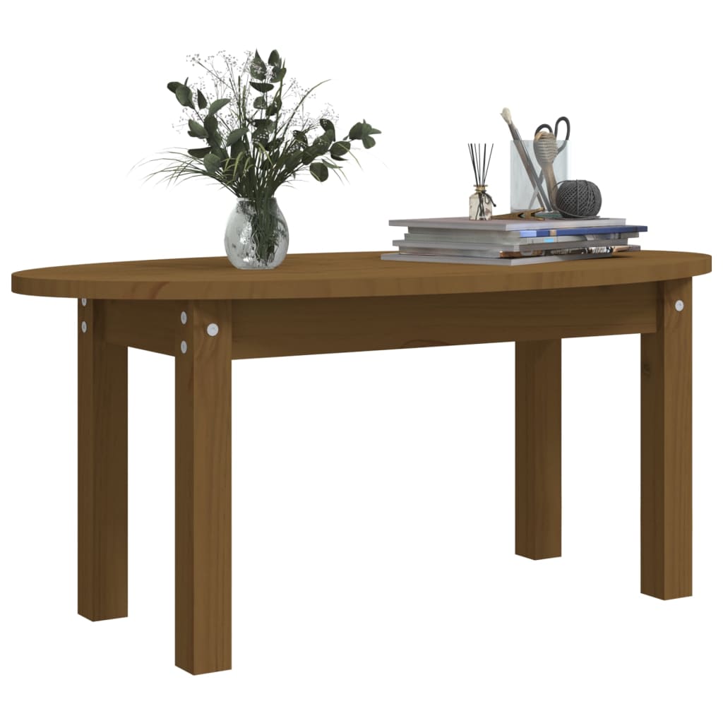 Table basse Marron miel 80x40x35 cm Bois massif de pin