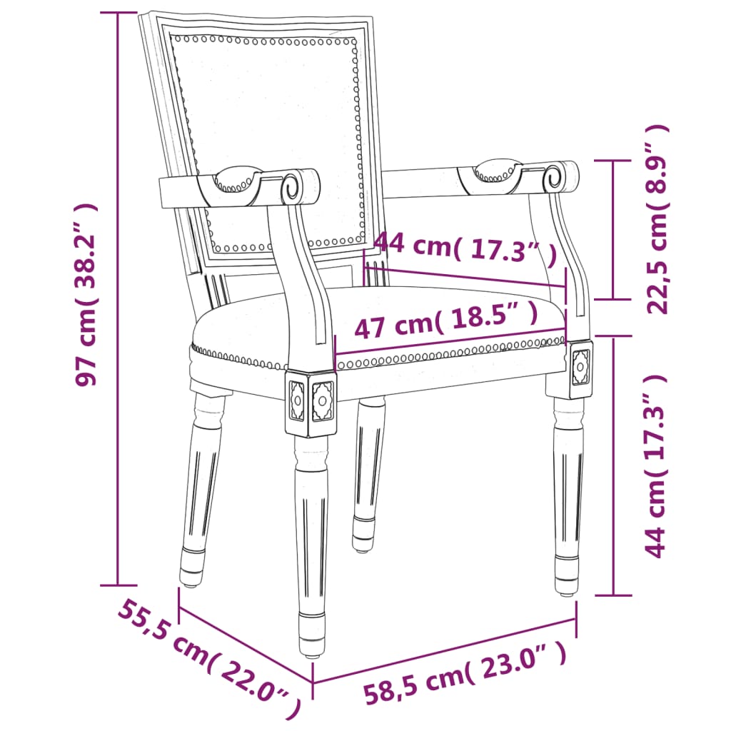 Chaise à manger Gris foncé Tissu