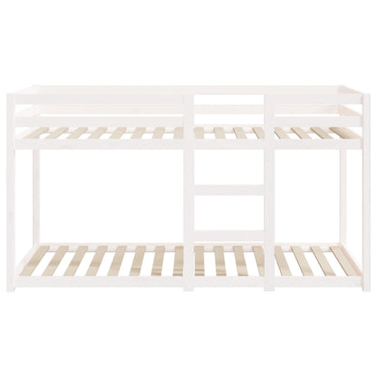 Lit superposé sans matelas blanc 80x200 cm bois de pin massif