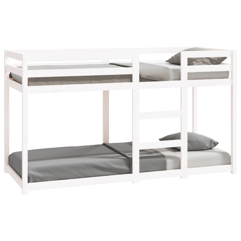 Lit superposé sans matelas blanc 75x190 cm bois de pin massif