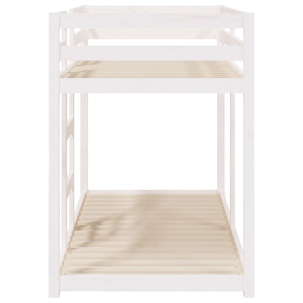 Lit superposé sans matelas blanc 75x190 cm bois de pin massif