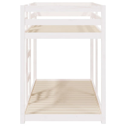 Lit superposé sans matelas blanc 75x190 cm bois de pin massif