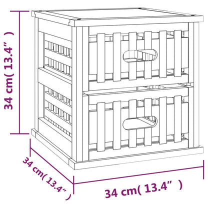 Table de chevet 34x34x34 cm Bois massif de noyer