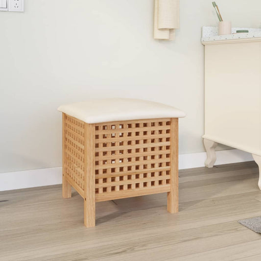 Tabouret de salle de bain 48x47,5x52 cm Bois massif de noyer