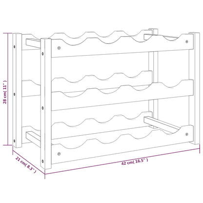 Casier à vin pour 12 bouteilles Bois massif de noyer
