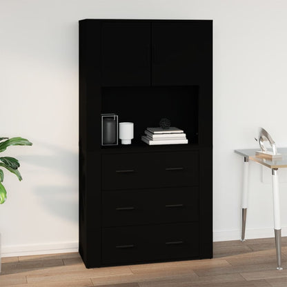 Armoire murale Noir 80x33x80 cm Bois d'ingénierie