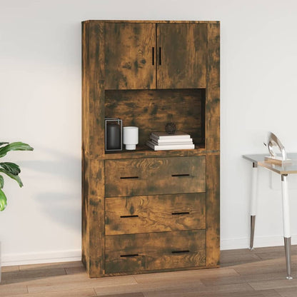 Armoire murale Chêne fumé 80x33x80 cm Bois d'ingénierie