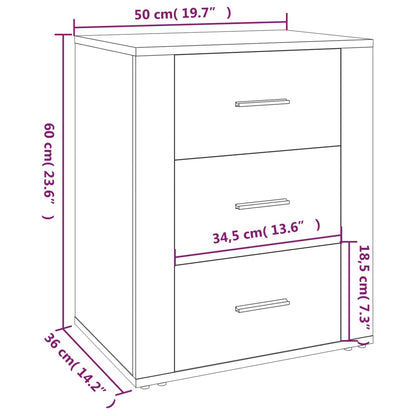 Table de chevet Chêne fumé 50x36x60 cm Bois d'ingénierie