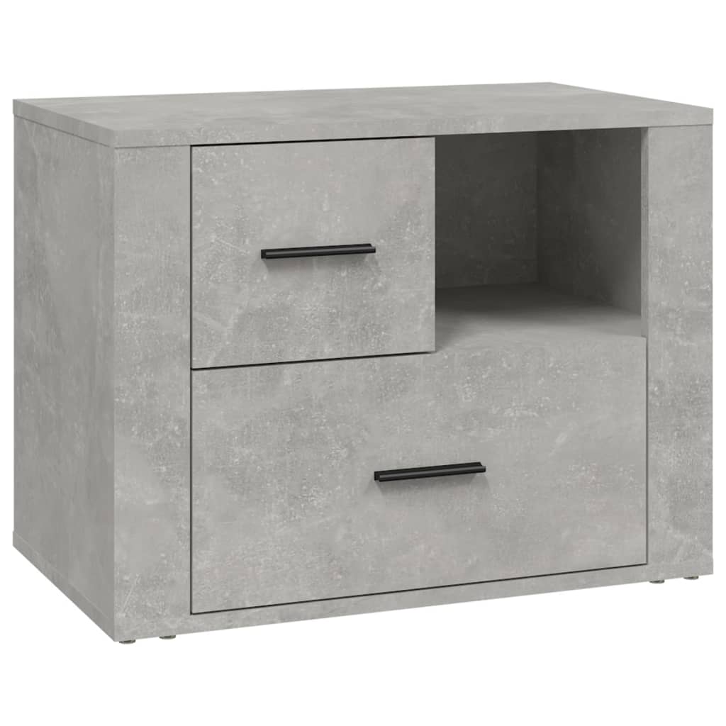 Table de chevet Gris béton 60x36x45 cm Bois d'ingénierie