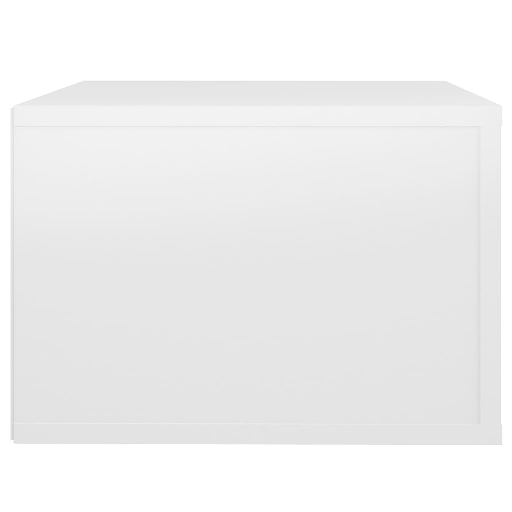 Tables de chevet murales 2 pcs Blanc brillant 50x36x25 cm