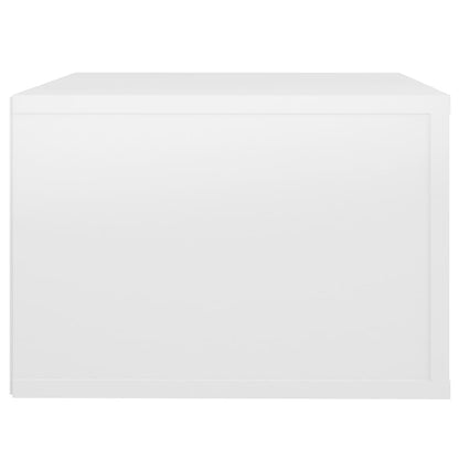 Tables de chevet murales 2 pcs Blanc brillant 50x36x25 cm