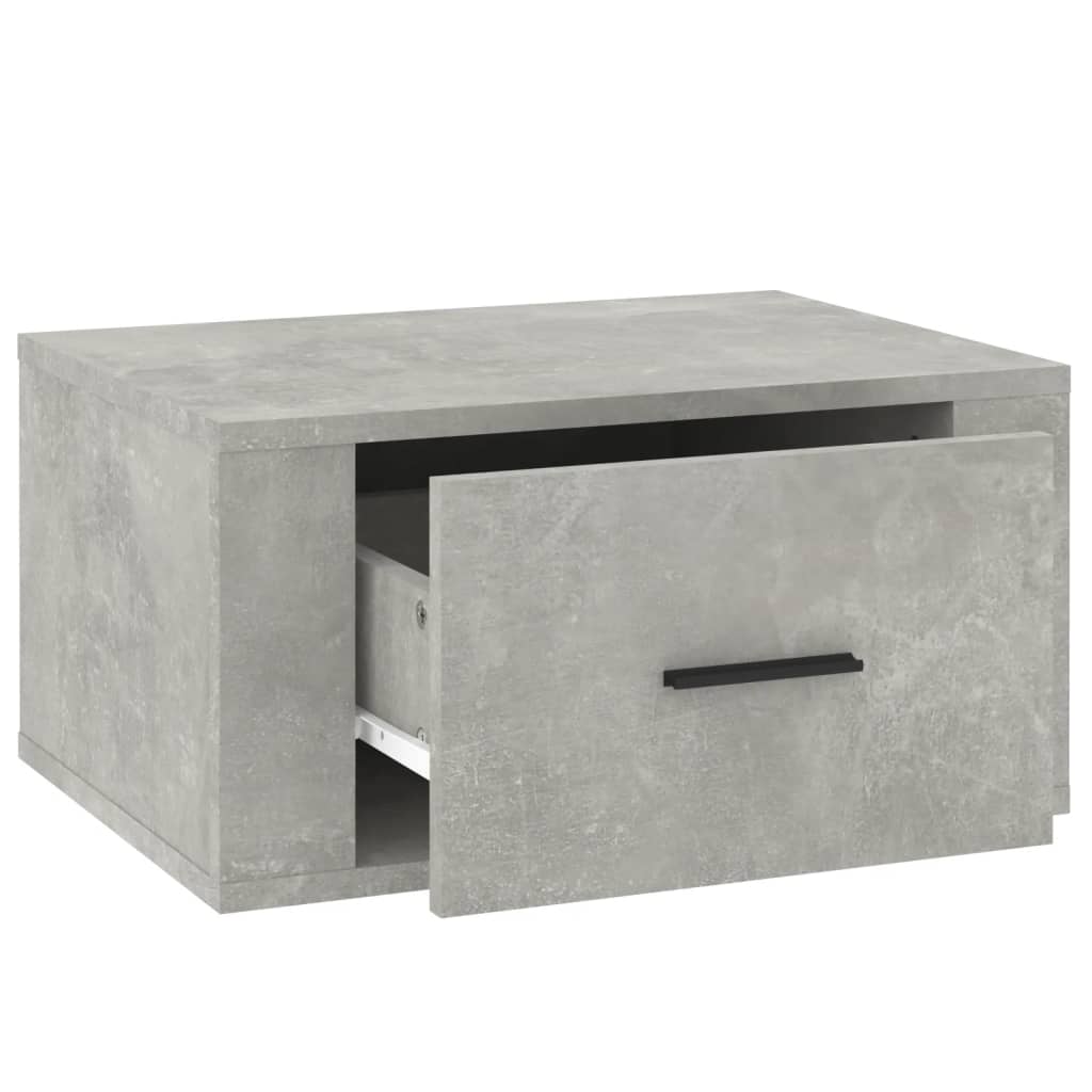 Table de chevet murale Gris béton 50x36x25 cm