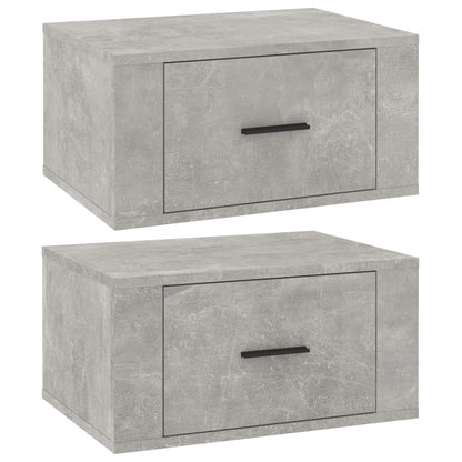 Tables de chevet murales 2 pcs Gris béton 50x36x25 cm