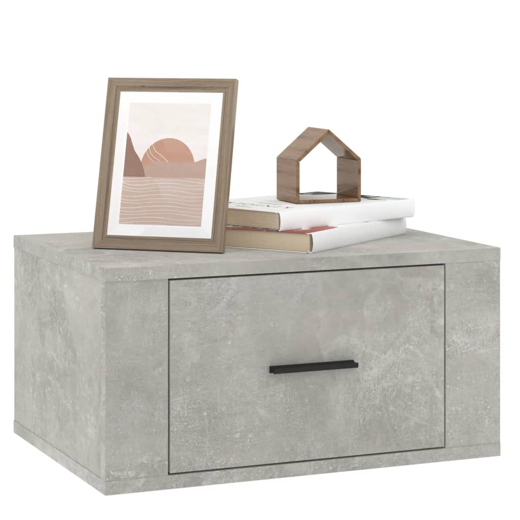 Tables de chevet murales 2 pcs Gris béton 50x36x25 cm