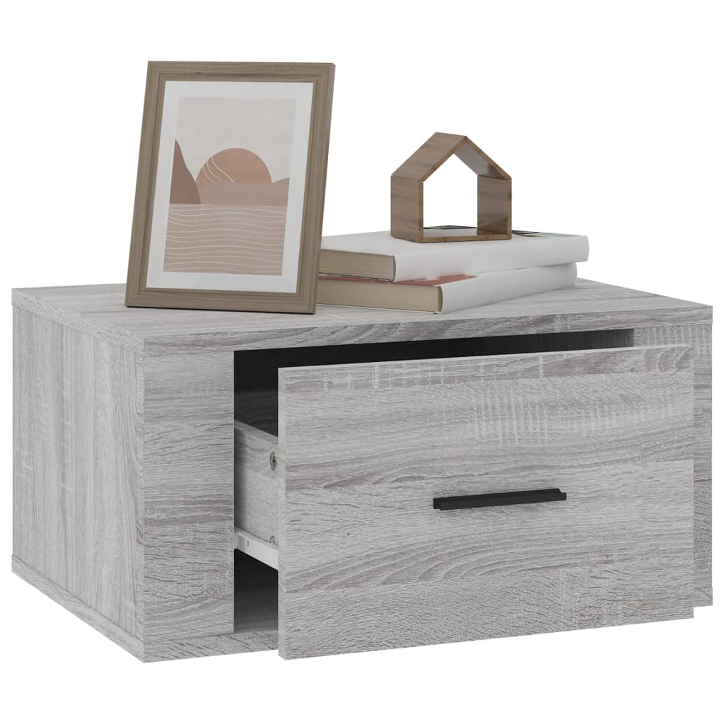 Table de chevet murale Sonoma gris 50x36x25 cm