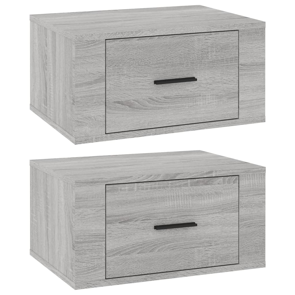 Tables de chevet murales 2 pcs Sonoma gris 50x36x25 cm