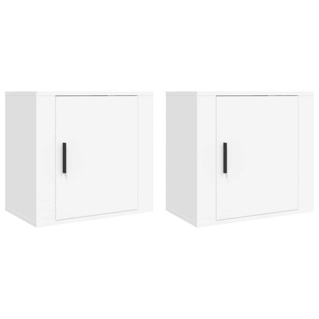 Tables de chevet murales 2 pcs Blanc 50x30x47 cm